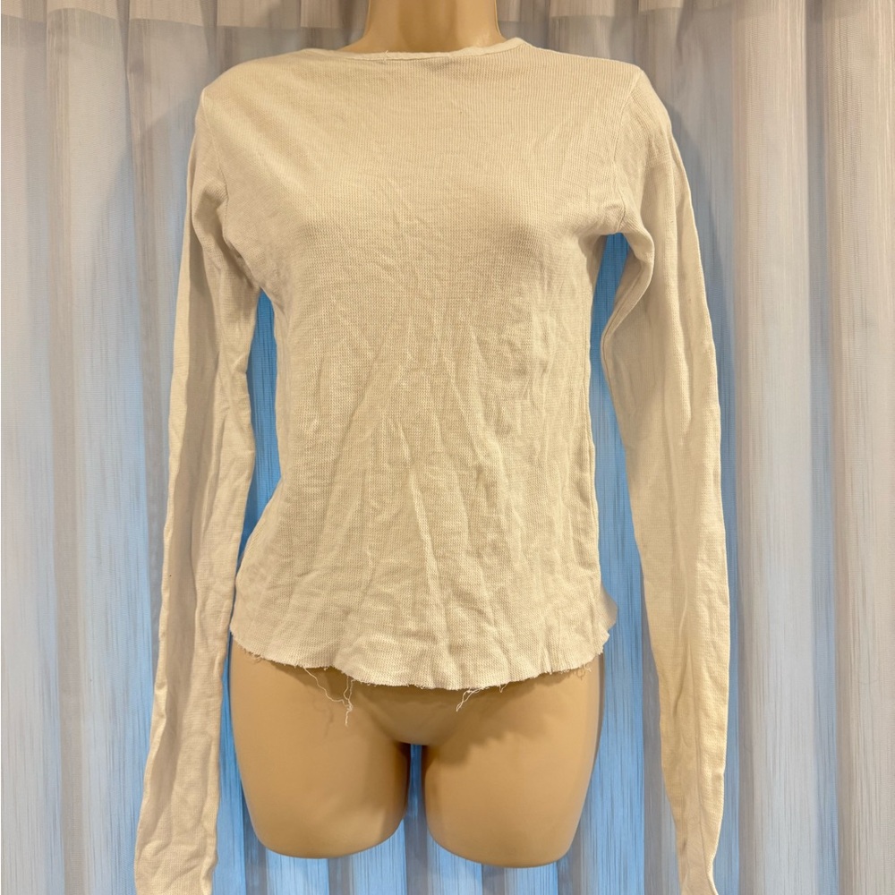 Brandy Melville White Long Sleeve Top